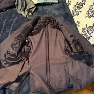 Hugo Boss Men's Blazer in Purple and Grey Patterned - 42R